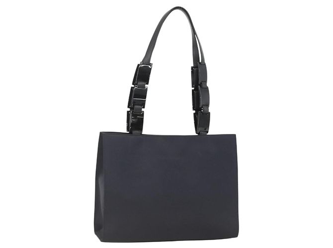 Borsa a tracolla SAINT LAURENT Nylon Navy Silver Auth BA11701 Argento Blu navy