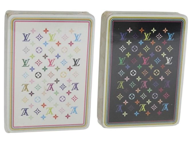 LOUIS VUITTON Monogram Multicolor Playing Cards Black White LV Auth 114606V