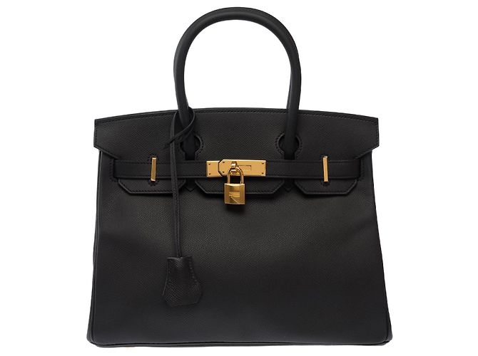 Hermès HERMES Birkin 30 Bag in Black Leather - 103825