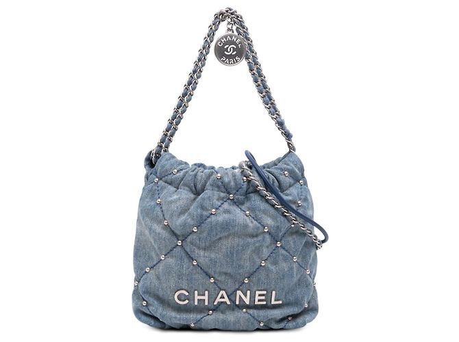 Borsa Chanel Mini Denim Studded 22 Blu