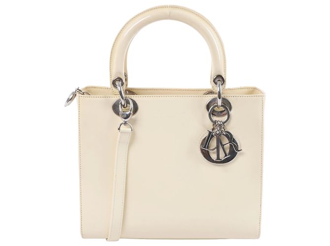Bolsa de mão 2Way Lady Dior em couro Dior Bege