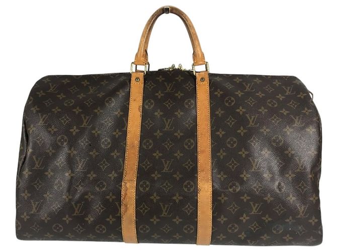 Louis Vuitton Monogram Keepall 55 Bag Brown