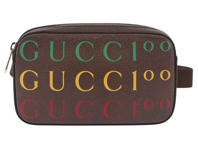Cinto Gucci Aria 100th Anniversary em couro estampado Marrom