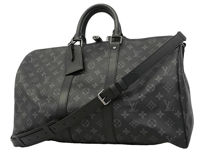 Louis Vuitton Boston Monogram Eclipse Keepall Bandoulière 45 Noir