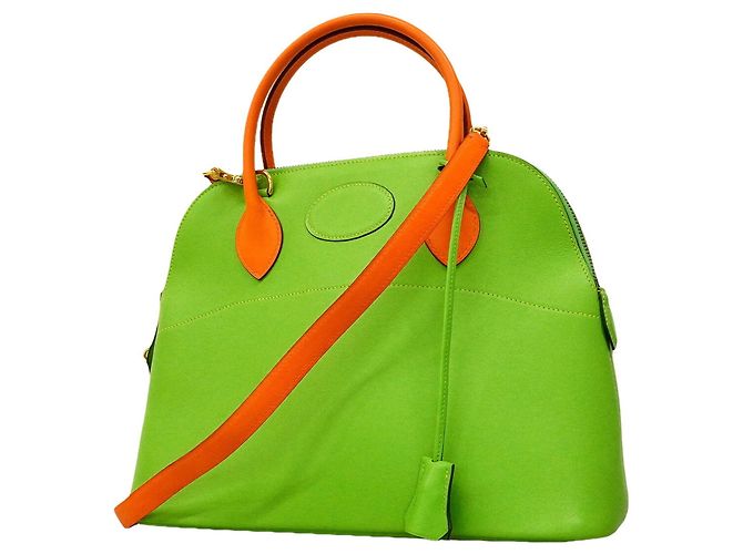 Hermès Hermes Bolide 31 Handbag in Apple Green and Orange
