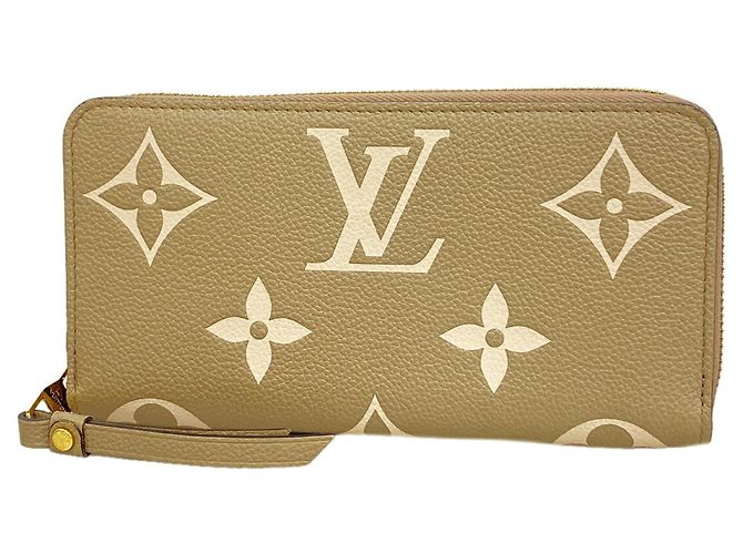 Louis Vuitton Monogram Empreinte Bicolor Zippy Wallet Beige