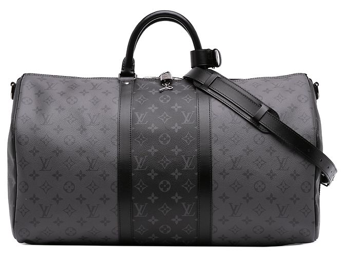 Mala de Viagem Louis Vuitton Monogram Eclipse Reverse Keepall Bandouliere 50 Cinza