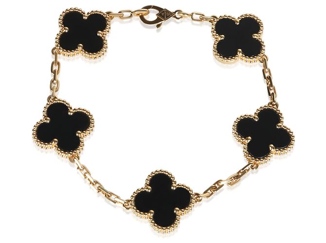 Bracciale Vintage Alhambra Van Cleef & Arpels in oro giallo e onice 