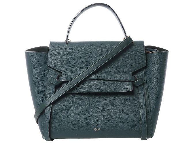 Céline Celine Belt Bag Mini Handtasche aus Leder, 2-Wege, Grün