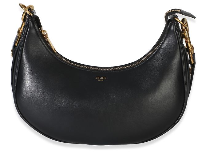Céline Borsa Ava Strap Medium in pelle di vitello liscia nera Celine Nero
