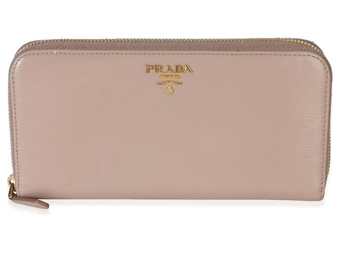 Prada Light Pink Vitello Move Zip Around Wallet