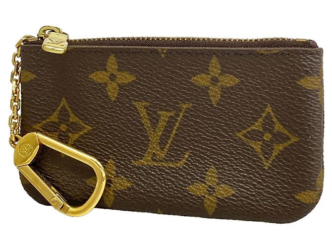 Louis Vuitton Monogram Pochette Clé Coin Case Brown