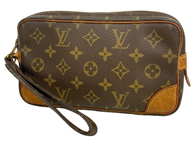 Borsa a pochette Louis Vuitton Monogram Marly Dragonne PM Marrone