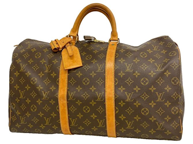 Borsa Louis Vuitton Boston Monogram Keepall 50 Marrone