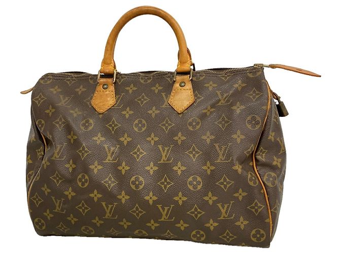Bolso Louis Vuitton Monogram Speedy 35 Castaño