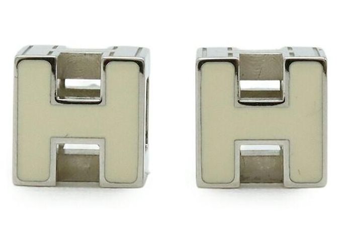 Hermès Orecchini Hermes Caged d'H H Cube Bianco 
