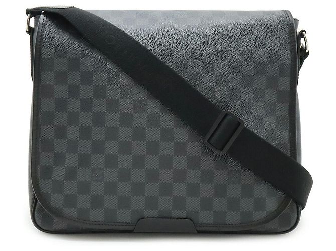 Borsa a tracolla Louis Vuitton Daniel MM Damier Graphite Nero Grigio