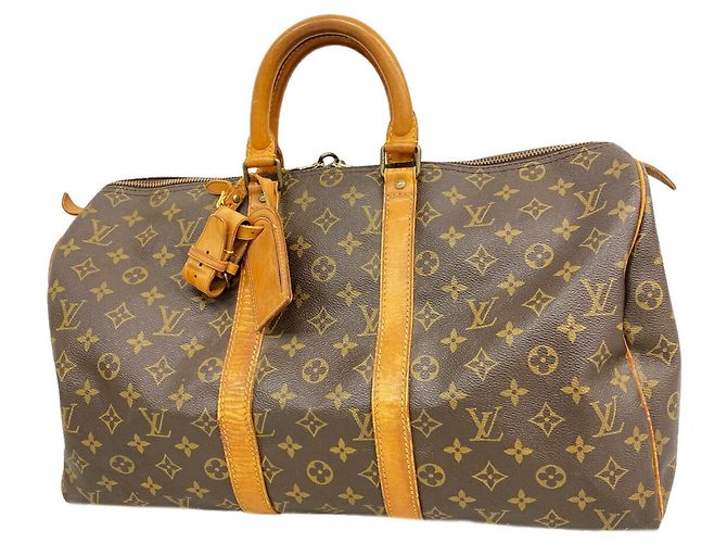 Borsa Louis Vuitton Boston Monogram Keepall 45 Marrone