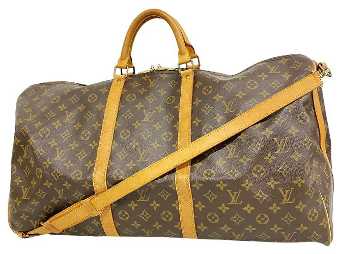 mala Louis Vuitton Boston Monogram Keepall Bandoulière 60 Marrom