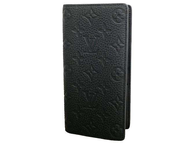 Louis Vuitton Monogram Taurillon Portefeuille Brazza Long Wallet Nero