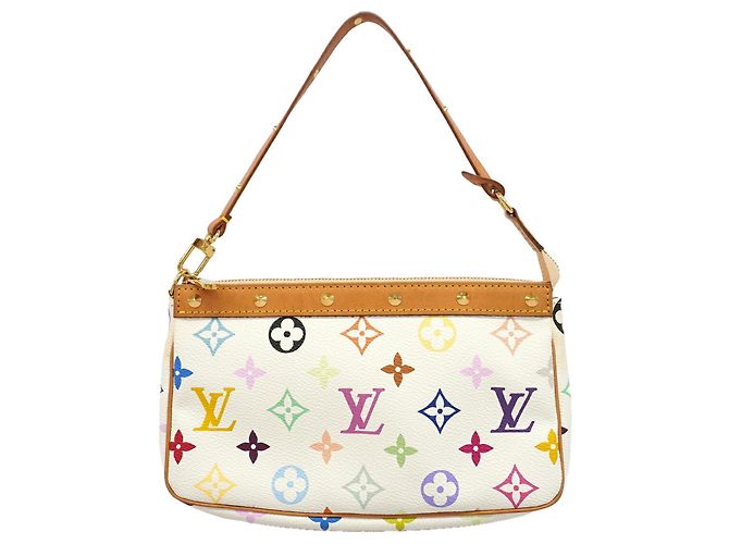 Louis Vuitton Monogram Multicolor Pochette Accessoires Weiß
