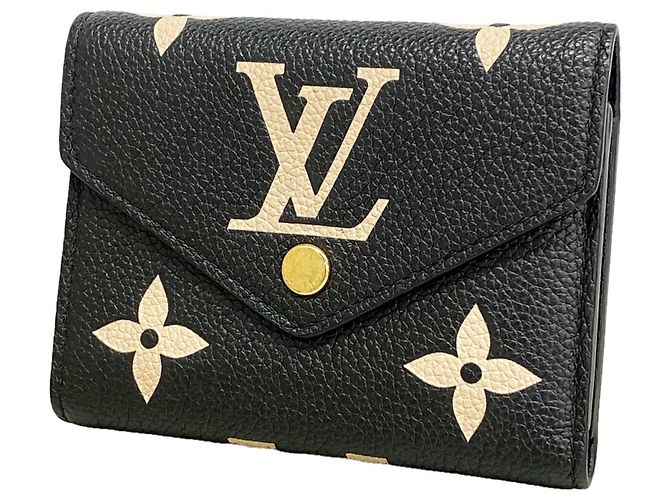 Louis Vuitton Tri-fold Wallet Black Cream