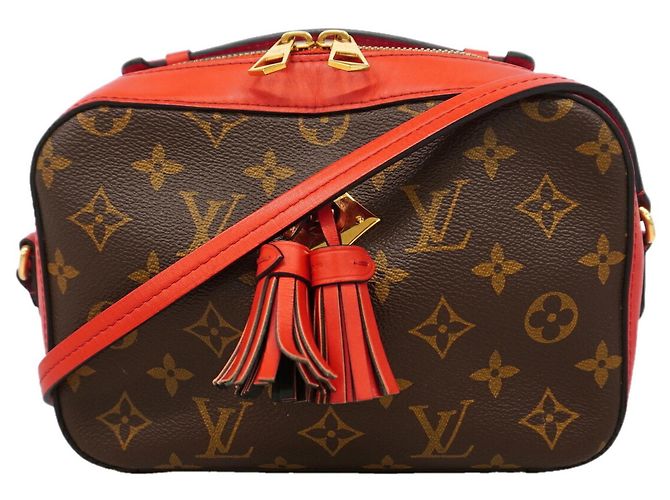 Bolsa de Ombro Louis Vuitton Monogram Saint-Onge Marrom Vermelho