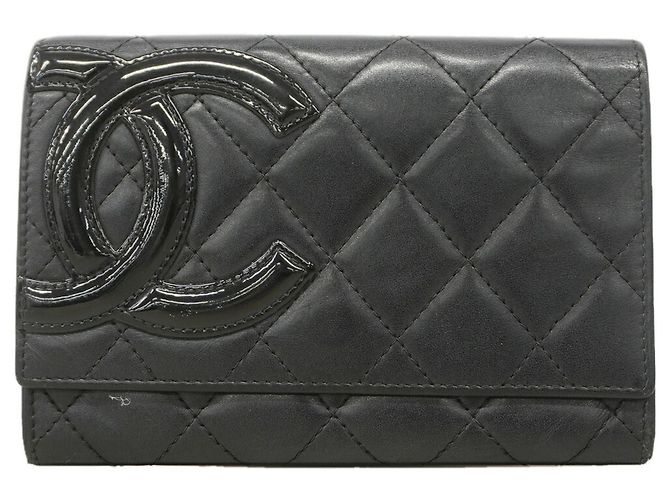 Chanel Cambon Lambskin Wallet Black