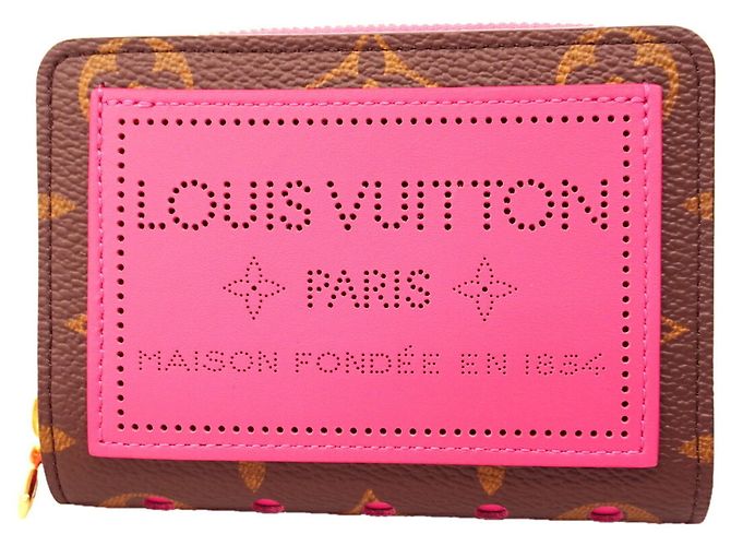Louis Vuitton Monogram Perfo Portefeuille Lou Wallet Rosa