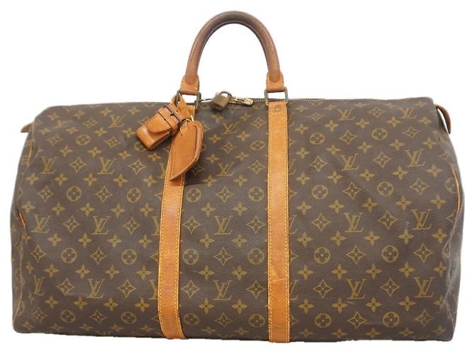 Sac Boston Louis Vuitton Monogram Keepall 55 Marron