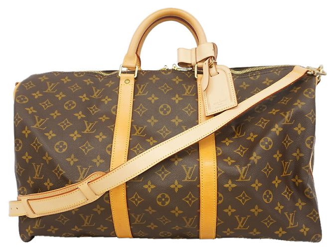 mala Louis Vuitton Monogram Keepall Bandoulière 50 Marrom