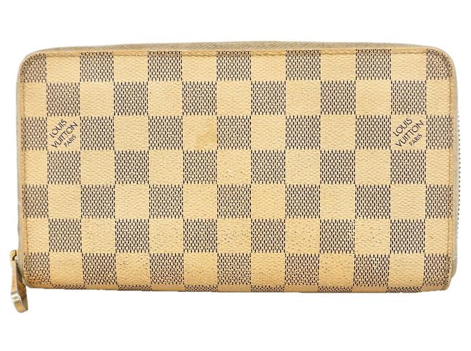 Cartera Larga Louis Vuitton Damier Azur Zippy Organizer Blanco