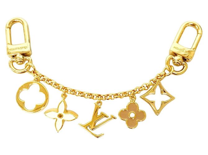 Portachiavi Louis Vuitton Fleur de Monogram Rosa D'oro Crudo