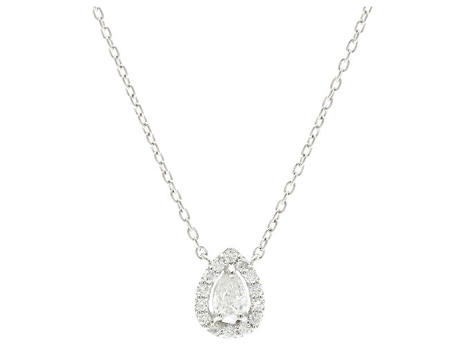 Autre Marque Colar Vendome Aoyama com diamante em forma de pera Prata