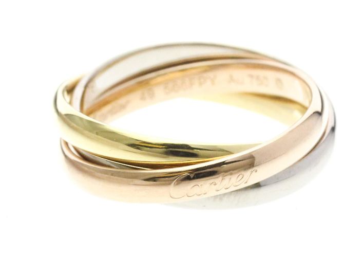 Anello Cartier Trinity in oro 18K rosa bianco e giallo D'oro