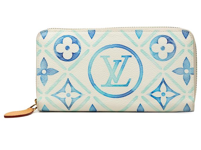 Louis Vuitton Blue Monogram Tiles By The Pool Zippy Wallet