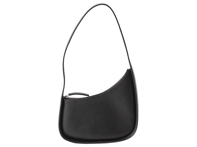The Row Bolsa de ombro meia lua em couro preto