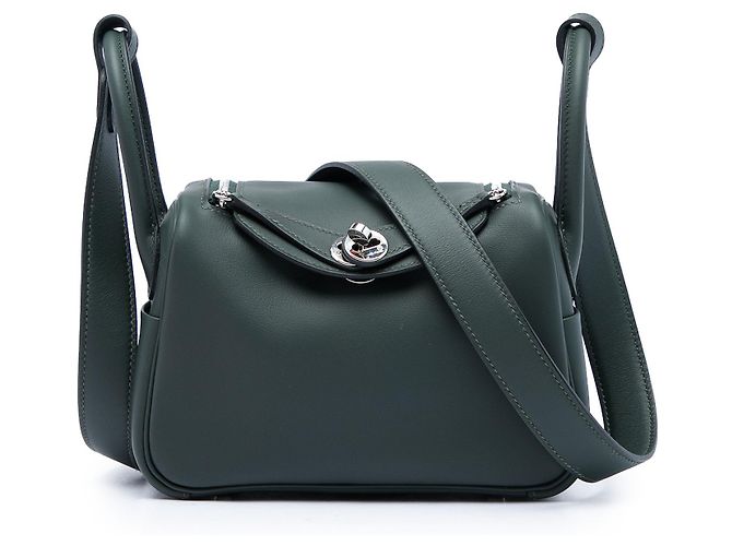 Hermès Green Mini Clemence Lindy 20 Vert Vert foncé