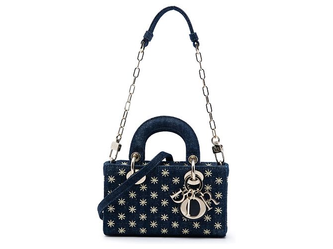 Dior Blue Micro Denim Embroidered Star Lady D Joy Blau
