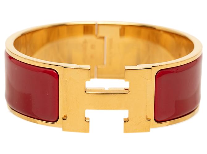 Bracelet Hermès Clic Clac H GM en émail rouge large 