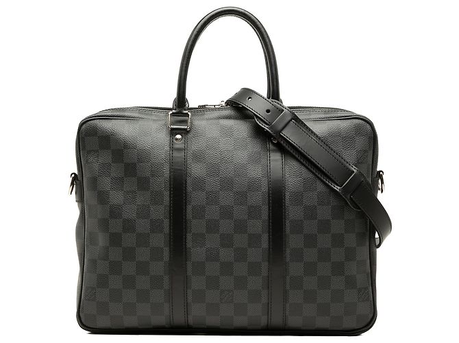Louis Vuitton Black Damier Graphite Porte Documents Voyage PM Nero