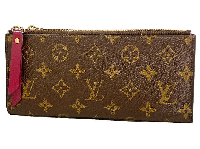 Louis Vuitton Monogram Portefeuille Adele Long Wallet Brown Fuschia
