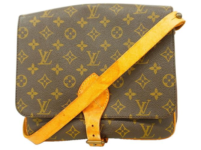 Borsa a tracolla Louis Vuitton Monogram Cartouchiere GM Marrone