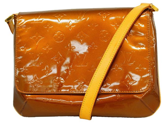 Borsa a tracolla Louis Vuitton Vernis Thompson Street Bronzo