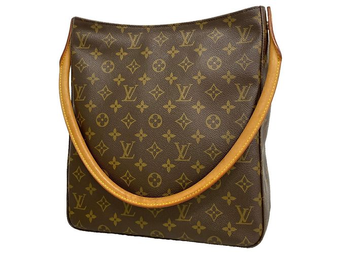 Bolso de hombro Louis Vuitton Monogram Looping GM Castaño