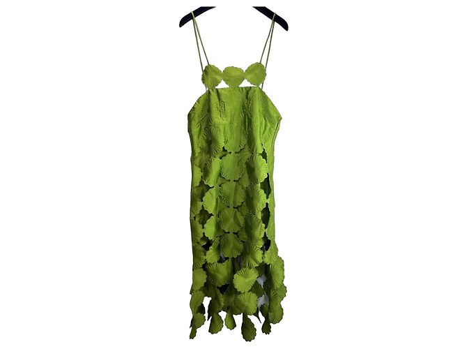 Autre Marque Abito Midi ARRANGE Floreale Verde con Cut-Out