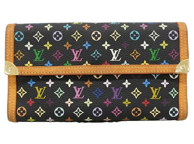 Cartera larga Louis Vuitton Noir Tri-Fold Negro