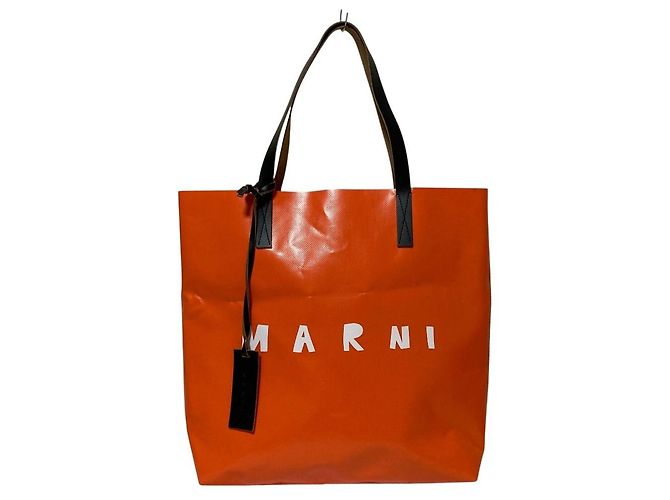 Borsa Tote Marni in PVC arancione
