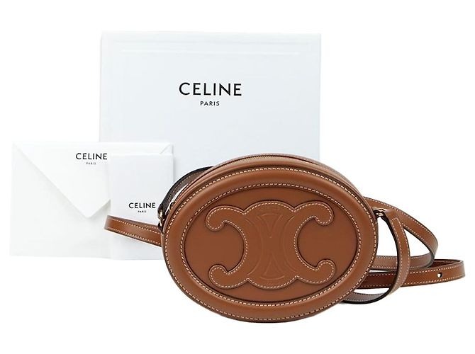 16 Céline Borsa a tracolla Triope Oval Pulse Marrone 