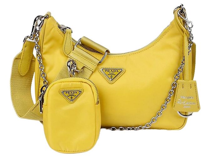 Prada Borsa a tracolla e crossbody Reedition Multi Hobo Giallo